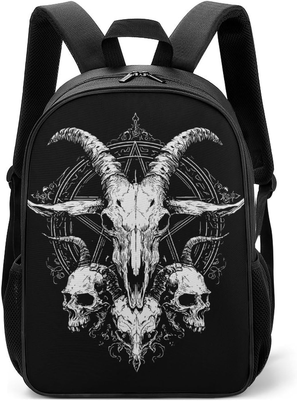 Satanic Baphomet Unisex Backpack Daypacks Large Capacity with Side Pocket Laptop Bag for Travel