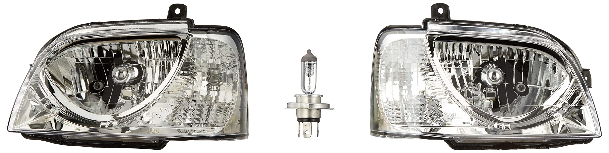 UNO Minda RH & LH Head Lamp with Holder, with Bulbs and without Leveling Motor for Maruti Eeco