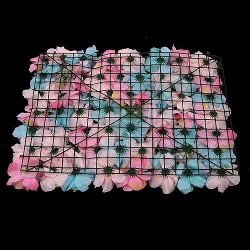 Vista 32 de 20 paneles de pared de flores artificiales, decoración de pared de 24 x 16 pulgadas, paneles decorativos de flores de hortensias para el hogar, 20