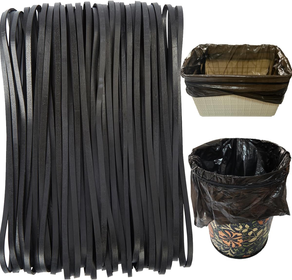 AMUU Rubber Bands Black 12inch Large 35 Pieces Heavy Duty Large Rubber Band for File folders Trash Can Band Set Elastic Bands for Office Home Supplies use Size Giant Rubbers Bands Big