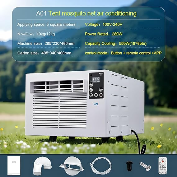Portable Air Conditioner, Fast Cooling Air Conditioners Dehumidifier, Mini Protable Small Desktop Timeing Remote Control, Without Outdoor Unit Cold Air Conditioning Fans