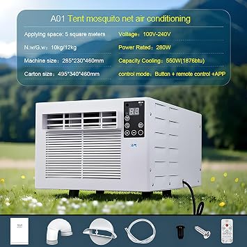 Portable Air Conditioner, Fast Cooling Air Conditioners Dehumidifier, Mini Protable Small Desktop Timeing Remote Control, Without Outdoor Unit Cold Air Conditioning Fans