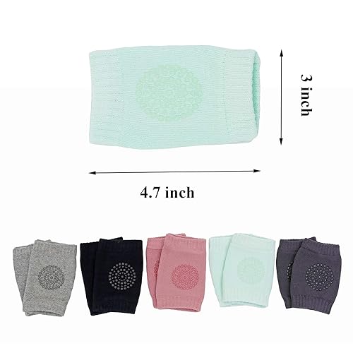 Miniatura 4 de Rodillera de bebé para gatear, rodilleras para bebés, calentadores elásticos de piernas, protector de piernas antideslizante para niños pequeños (5