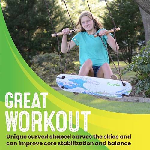 Miniatura 3 de Swurfer Columpio para árbol de pie, columpio al aire libre - Juego de columpios para exteriores para niños con asas ajustables, columpio al aire