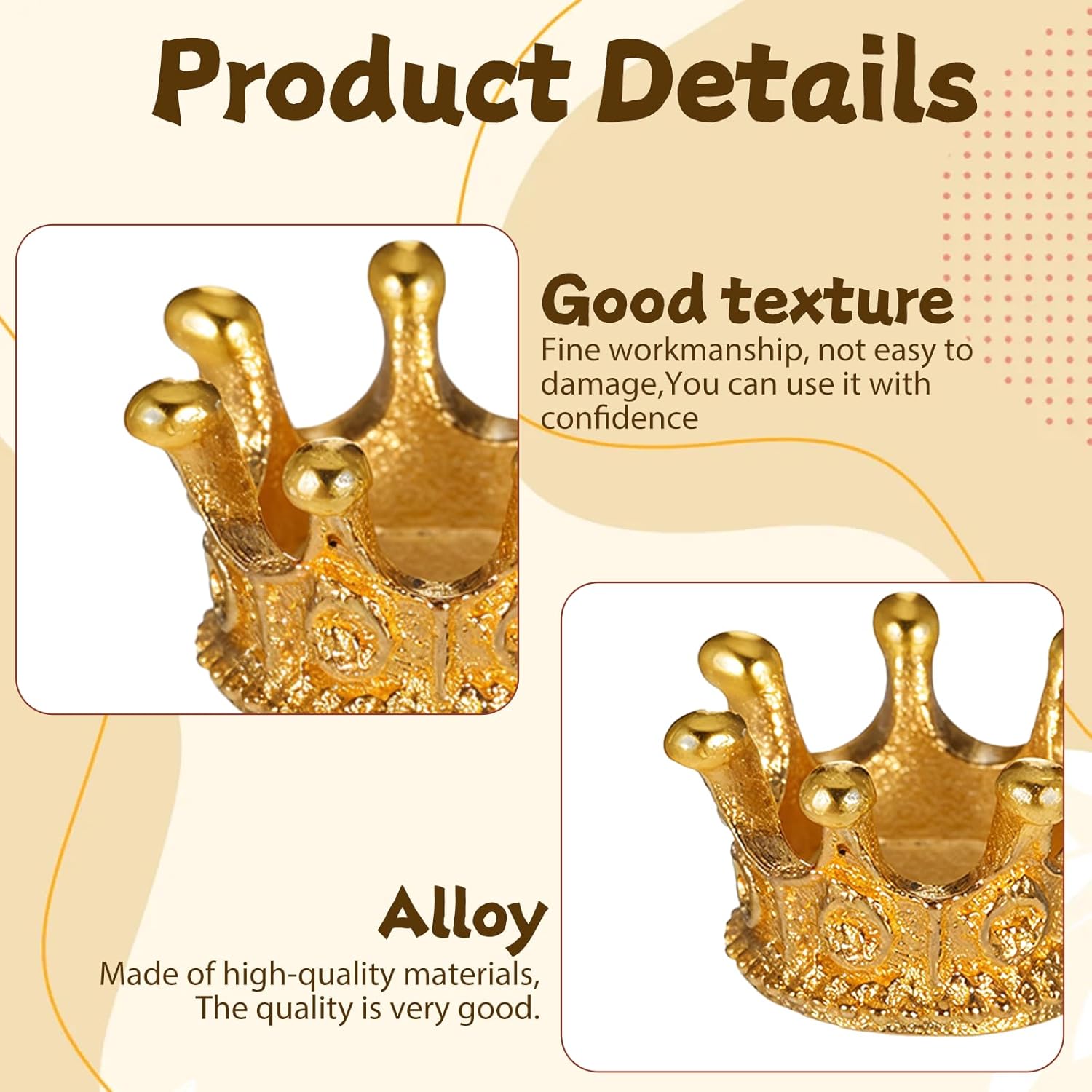 30 PCS Mini Crowns for Crafts, Mixed Color Vintage Crown Charms 3D Alloy King Crown‘s Beads Large Hole Spacer Beads for DIY Crafts Jewelry Necklace Making Supplies - Image 6