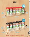 Nieifi Spice Rack Wall Mount, Spice Organizer for Spice Jars, Screw or Adhesive Hanging Spice Rack Organizer for Your Kitchen Cabinet or Pantry Door,4 Pack (Clear)