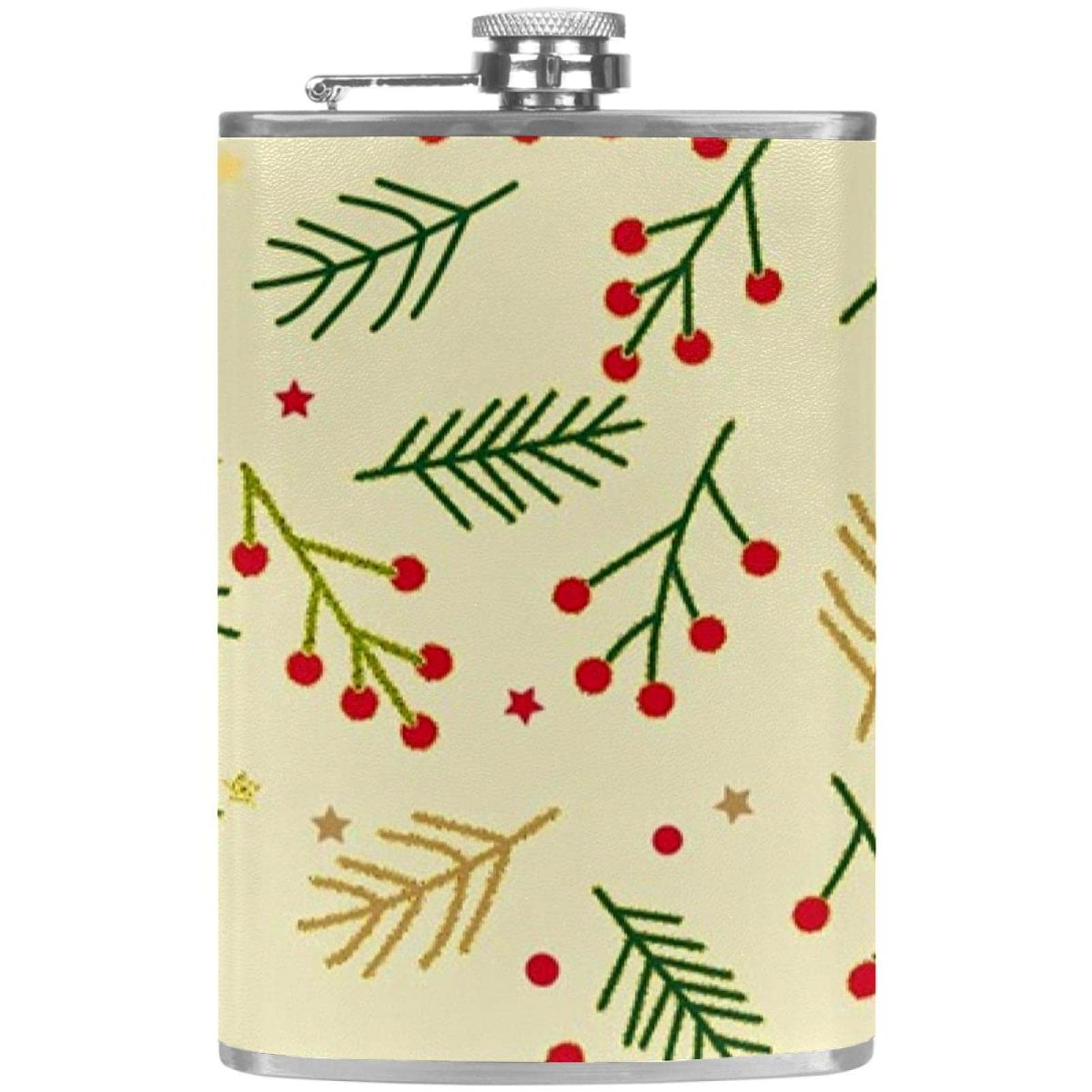 Flasque en acier inoxydable avec entonnoir au design de Noël