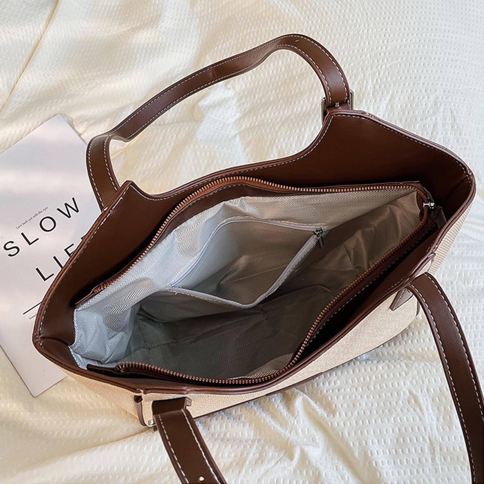 DEERWORD Donna Borse a Mano Borsa a Spalla Elegante Grandi Firmate Marca Tracolla Antifurto PU pelle 79240 1 pz Grigio