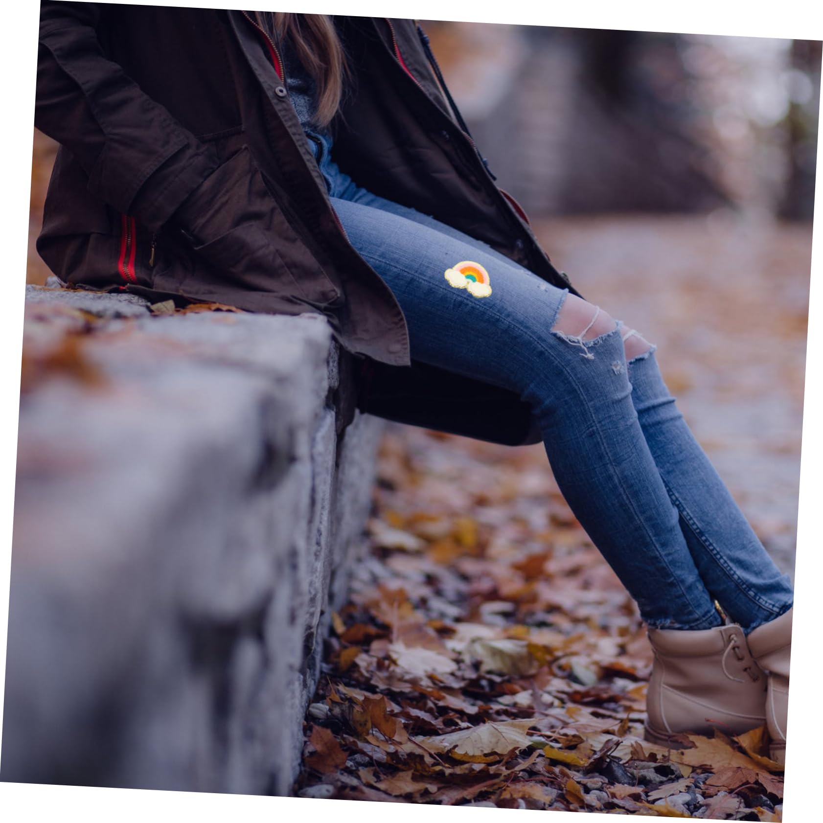 TEHAUX 48pezzi Patches Ricamo Arcobaleno Creativi Per Abbigliamento Toppe Termoadesive Per Decorazioni e Riparazioni Per Jeans Shirt
