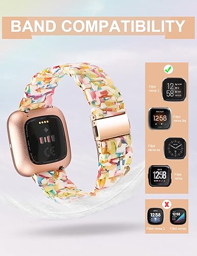 Miniatura 2 de Wearlizer - Correa de resina compatible con Fitbit Versa 2Fitbit VersaVersa Lite, correas para mujeres y hombres, pulsera ligera de reemplazo para