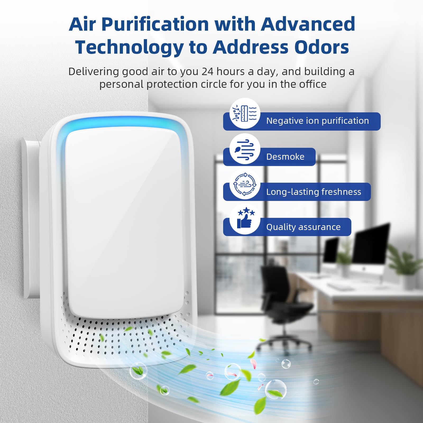 Purificatore d'aria confezione da 4 ionizzatori d'aria per la casa purificatore d'aria a ioni negativi purificatori d'aria portatili per la casa cucina ufficio animali domestici polvere di fumo