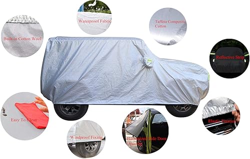 Miniatura 2 de Fundas impermeables para automóvil para Suzuki Jimny 2019 2020 2021 2022 2023 plateadas gruesas cubiertas completas para automóvil, protección UV, a