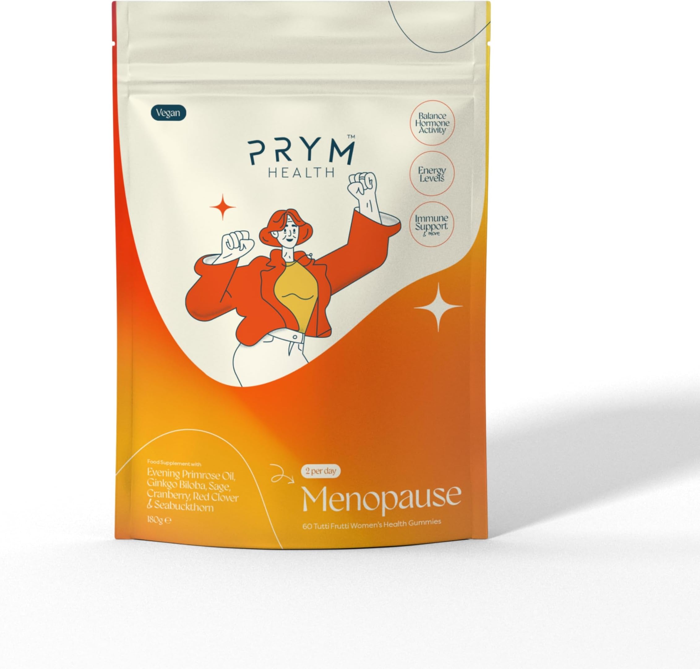 PRYM HEALTHMenopause Gummies for Women | Menopause Supplements | Menopause Vitamins for Women to Help Support Hormone Balance | Menopause Support | 60 Tutti Frutti Flavoured Gummies | 1 Month Supply