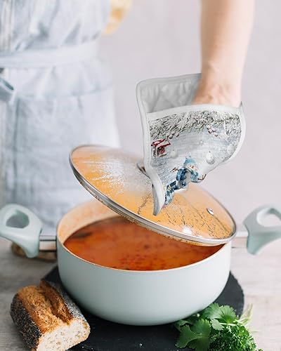 Miniatura 4 de Snowman 2Pcs Pot Holders for Kitchen,Non Slip & Heat Insulation Terry Cloth Potholder Set with Pocket,Thick Hot Pad Oven Mitts Trivet Coaster for