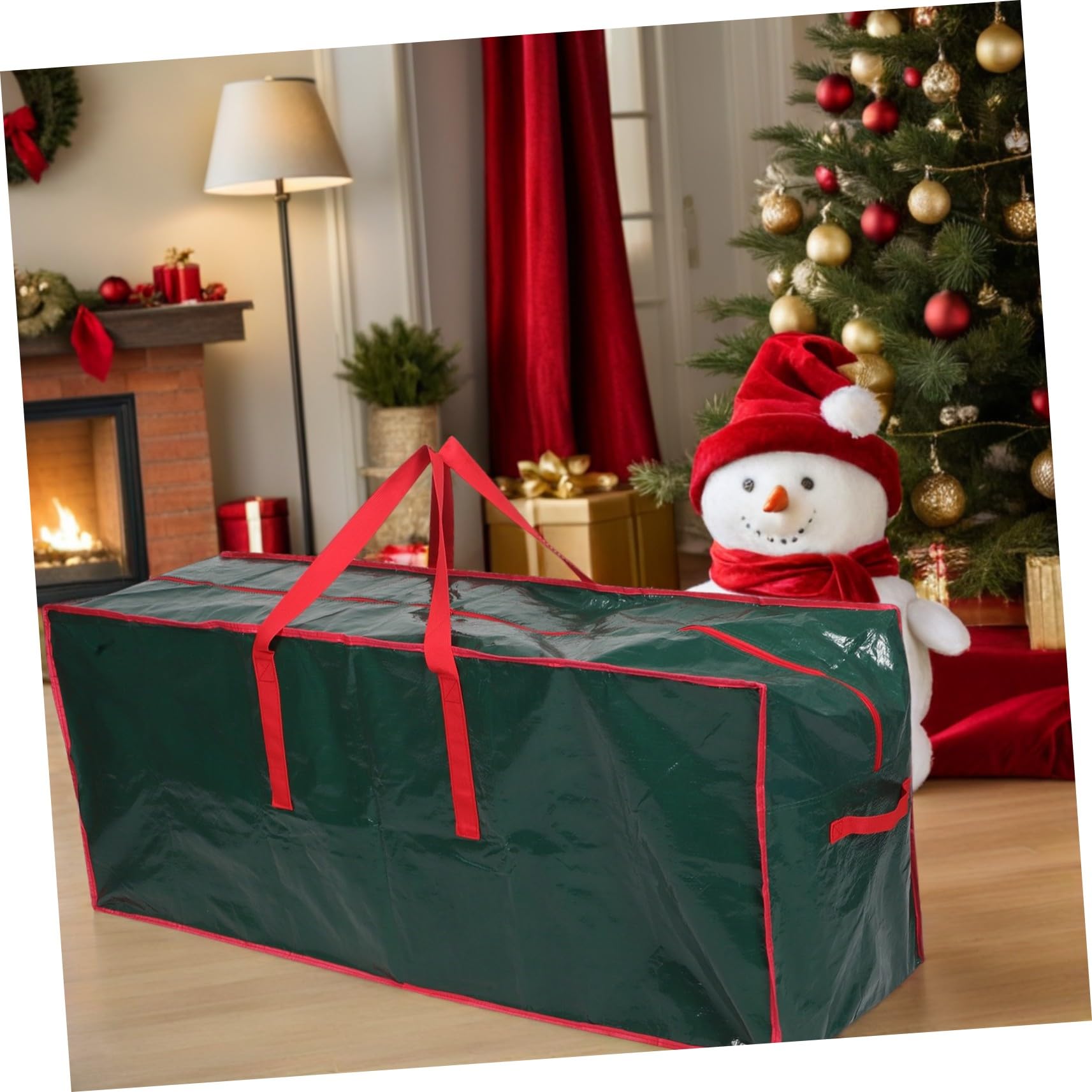 BESTYASH Borsa Portaoggetti per Albero di Natale in Grande Capacità con Cerniera e Manici Rinforzati per Decorazioni Natalizie e Alberi Finti Salvaspazio per Uso Interno ed Esterno