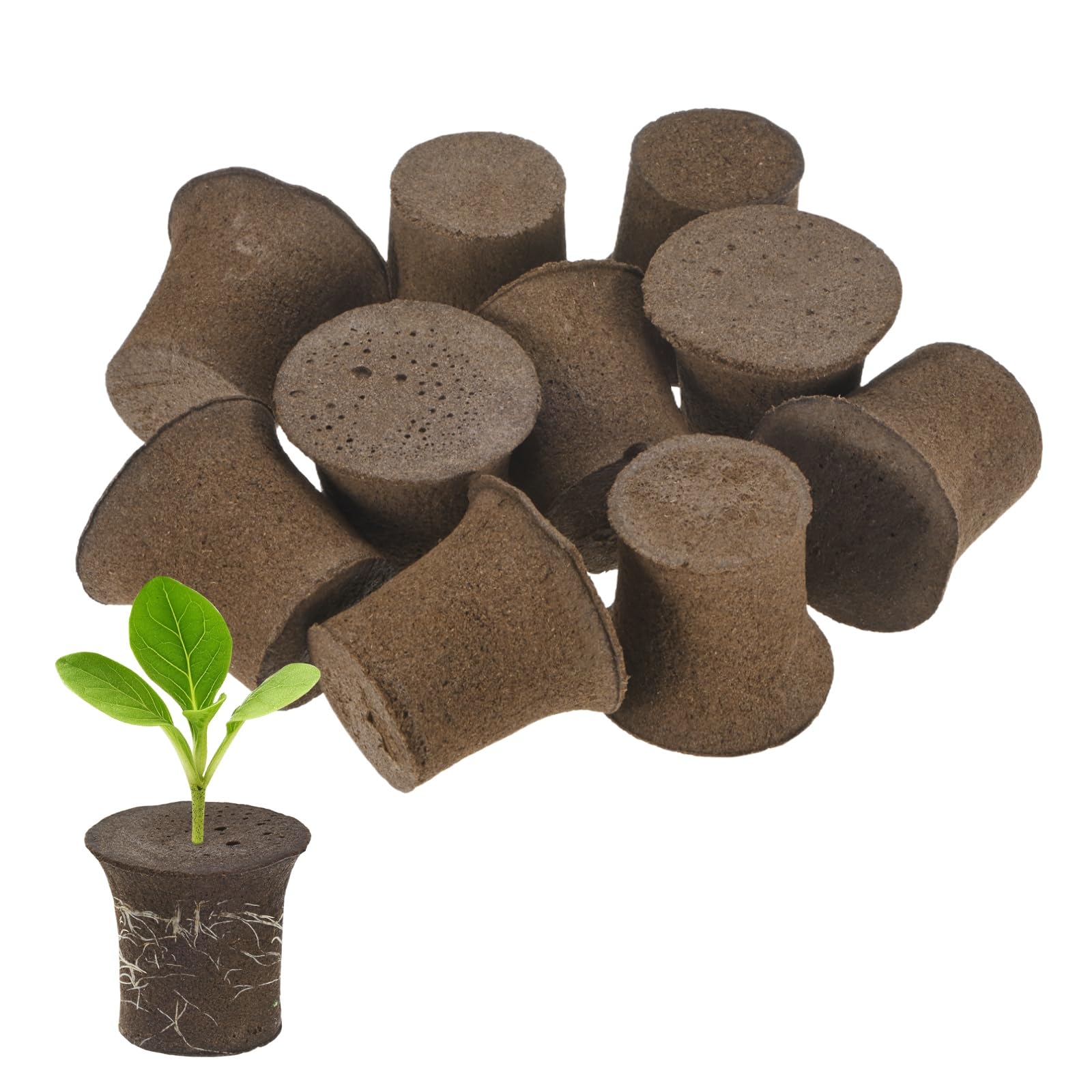 M METERXITY 10-Pack Grow Sponges, 2.1x1.5x1.9 Inch Replacement Root Growth Sponges Seed Pods for Plant Rooting/Seed Germination/Hydroponic Gardens System Supplies, Starter Plug for Seeds