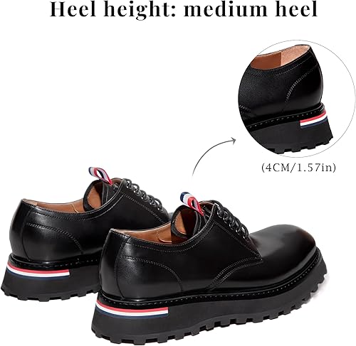 Miniatura 4 de Zapatos de vestir para hombre, zapatos Oxford, zapatos de cuero para hombre, zapatos de cuero casuales con cordones, zapatos de vestir negros