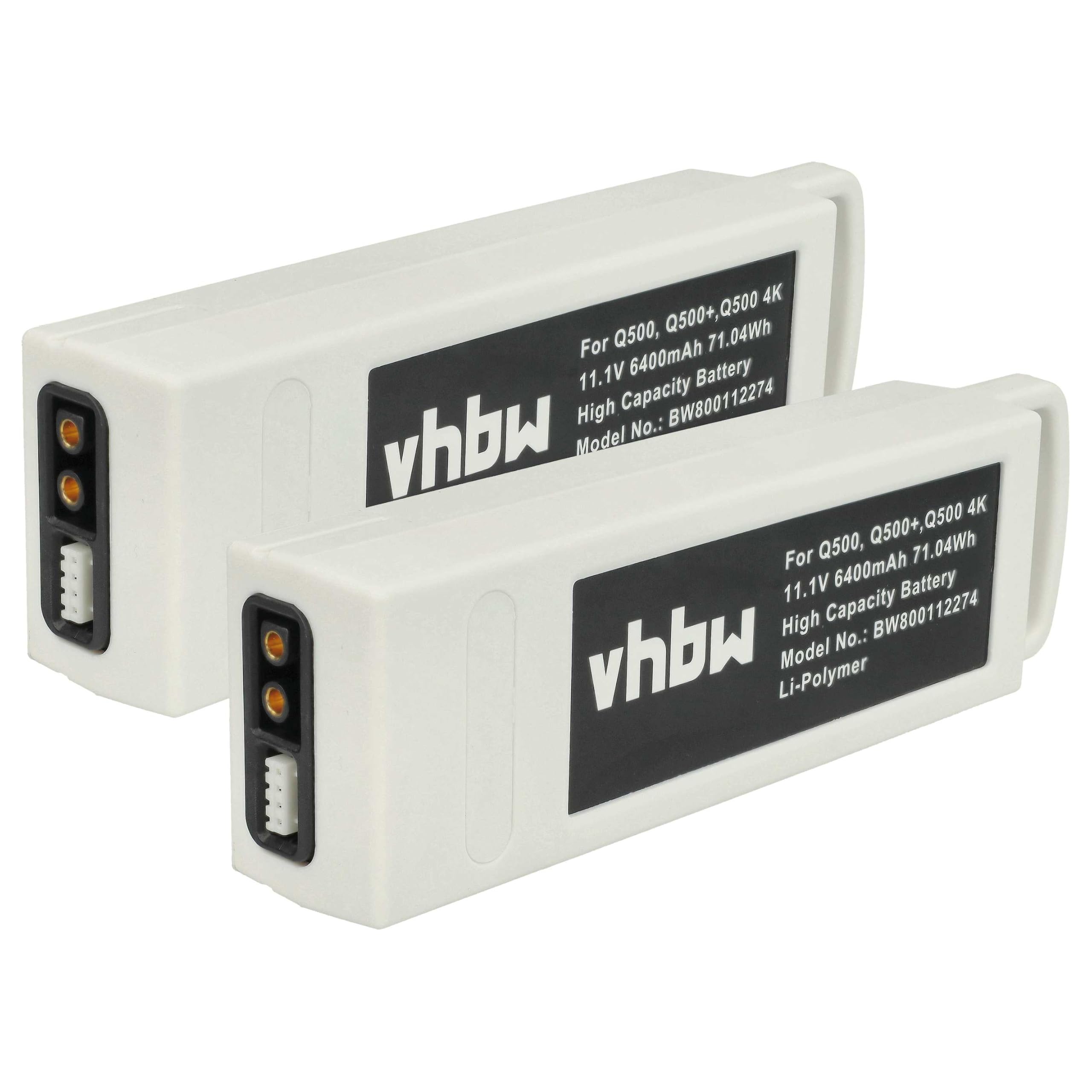 vhbw 2 x bateria kompatybilna z Yuneec Q500, Q500 4K, Q500+, Q500+ Pro, Q500+ Typhoon Quadcopter Quadcopter (6400mAh, 11,1V, Li-Poly)