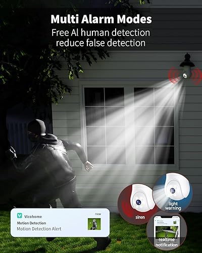 Miniatura 6 de Cámara de seguridad con bombilla de 2K 2.4GHz,Cámara de seguridad inalámbrica de seguimiento de movimiento de 360 en el exterior,Cámara de visión