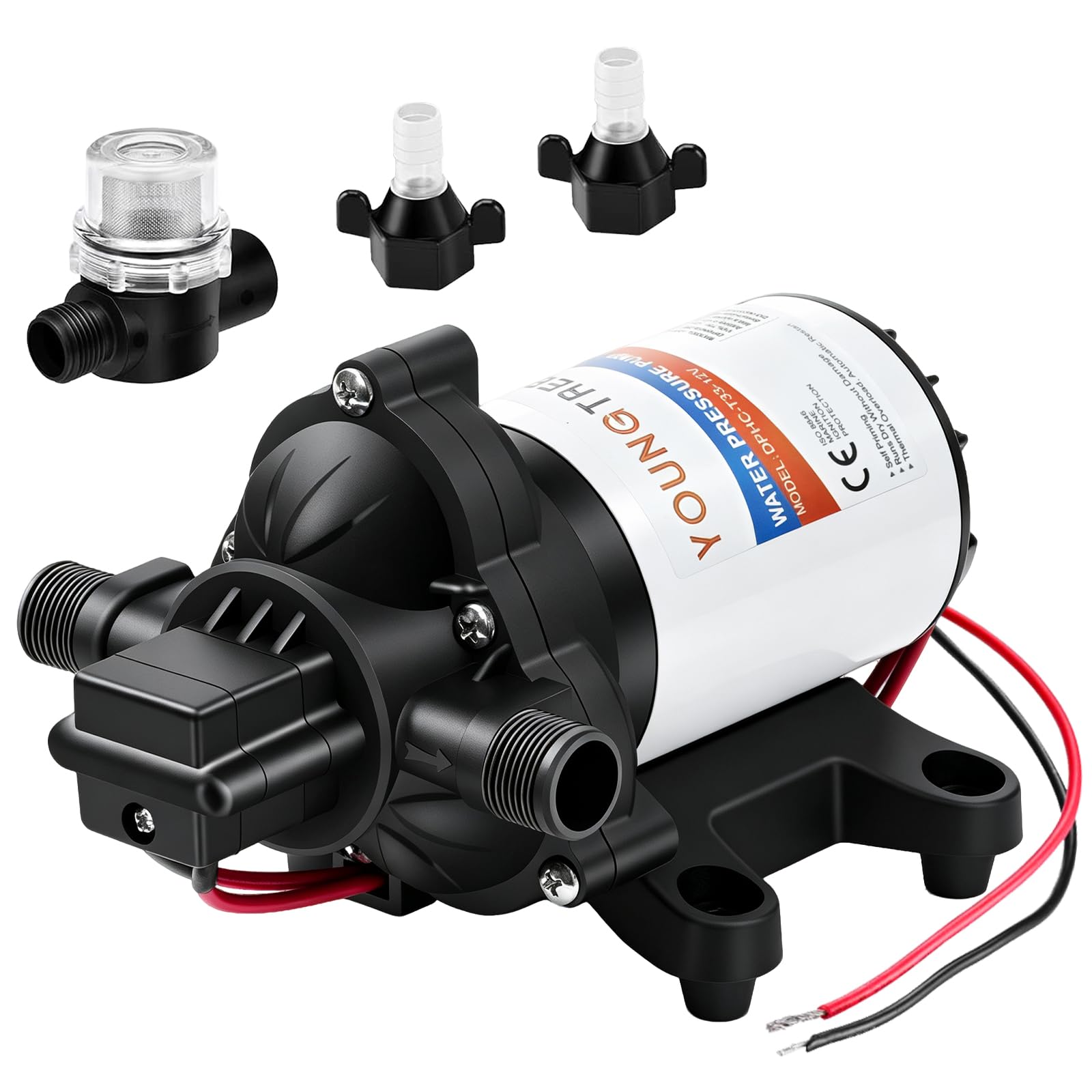 YOUNGTREE 12V RV Water Pump 3.5 GPM 45 PSI