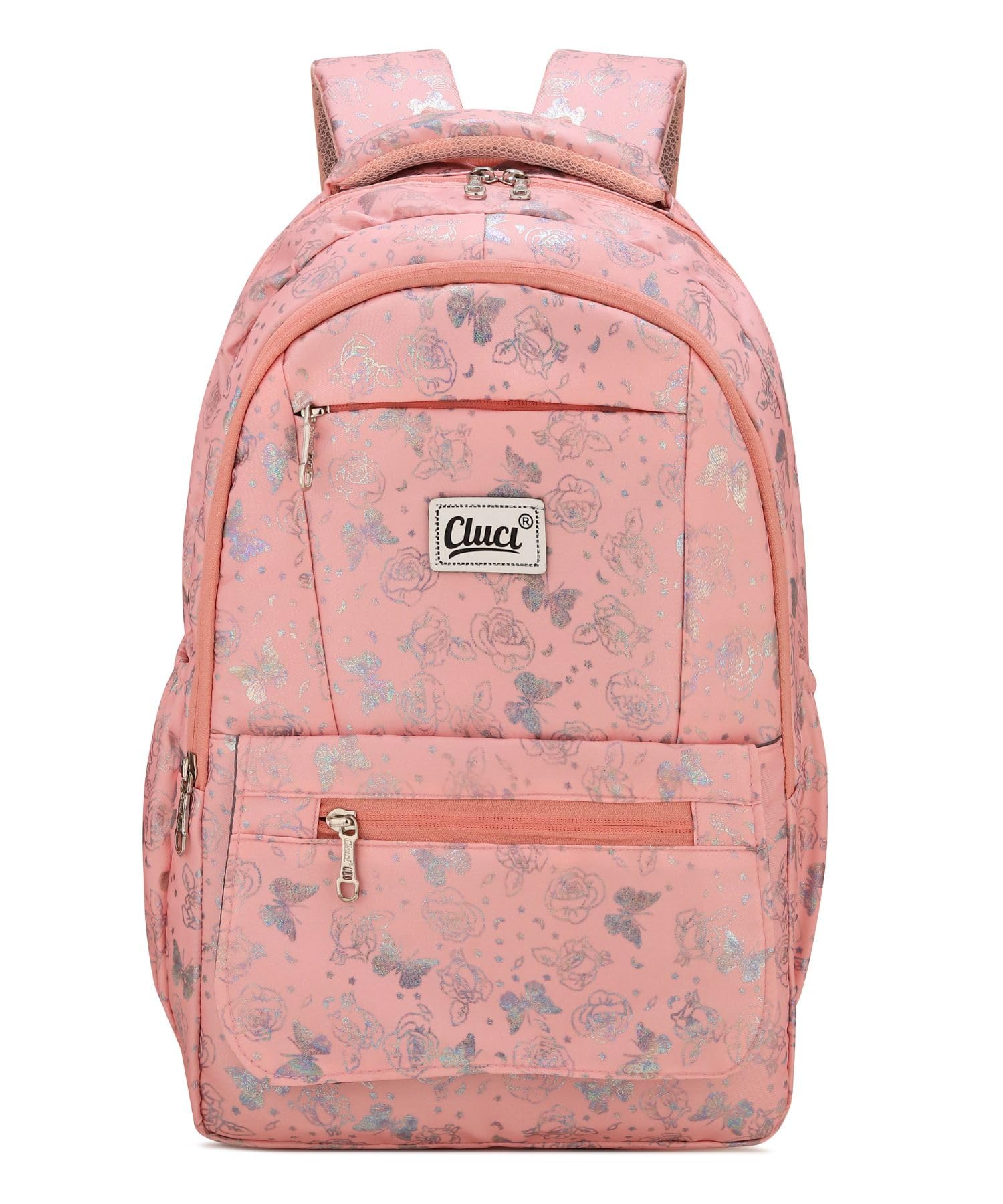 Floral Print School Backpack For Girls & Women Lightweight Casual Travel Backpack with Multiple Compartments Laptop Backpack for School College Office Daily Use (Pink)-image-41