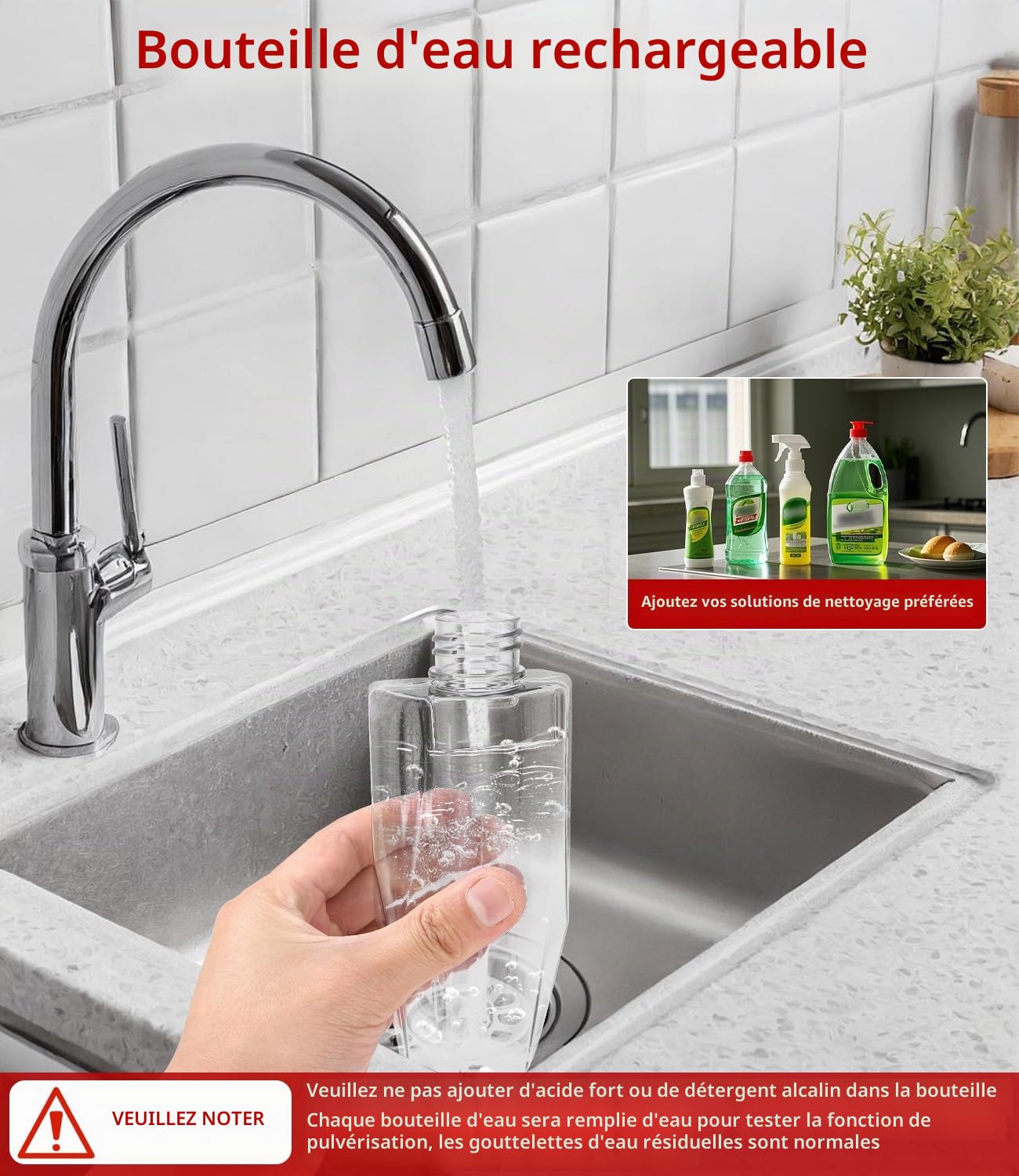 Balais Serpillère Vaporisateur, Balai Lave Sol avec Vaporise Spray Mop Microfibre Balai Pulvérisateur pour la Maison, la Cuisine, Le Bois Dur, Le Stratifié, Le Bois, la Céramique