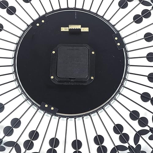 Miniatura 7 de YIYIBYUS Reloj de pared de cristal de 23.6 pulgadas, grande, moderno, 3D, redondo, de metal, creativo, silencioso, para decoración del hogar,