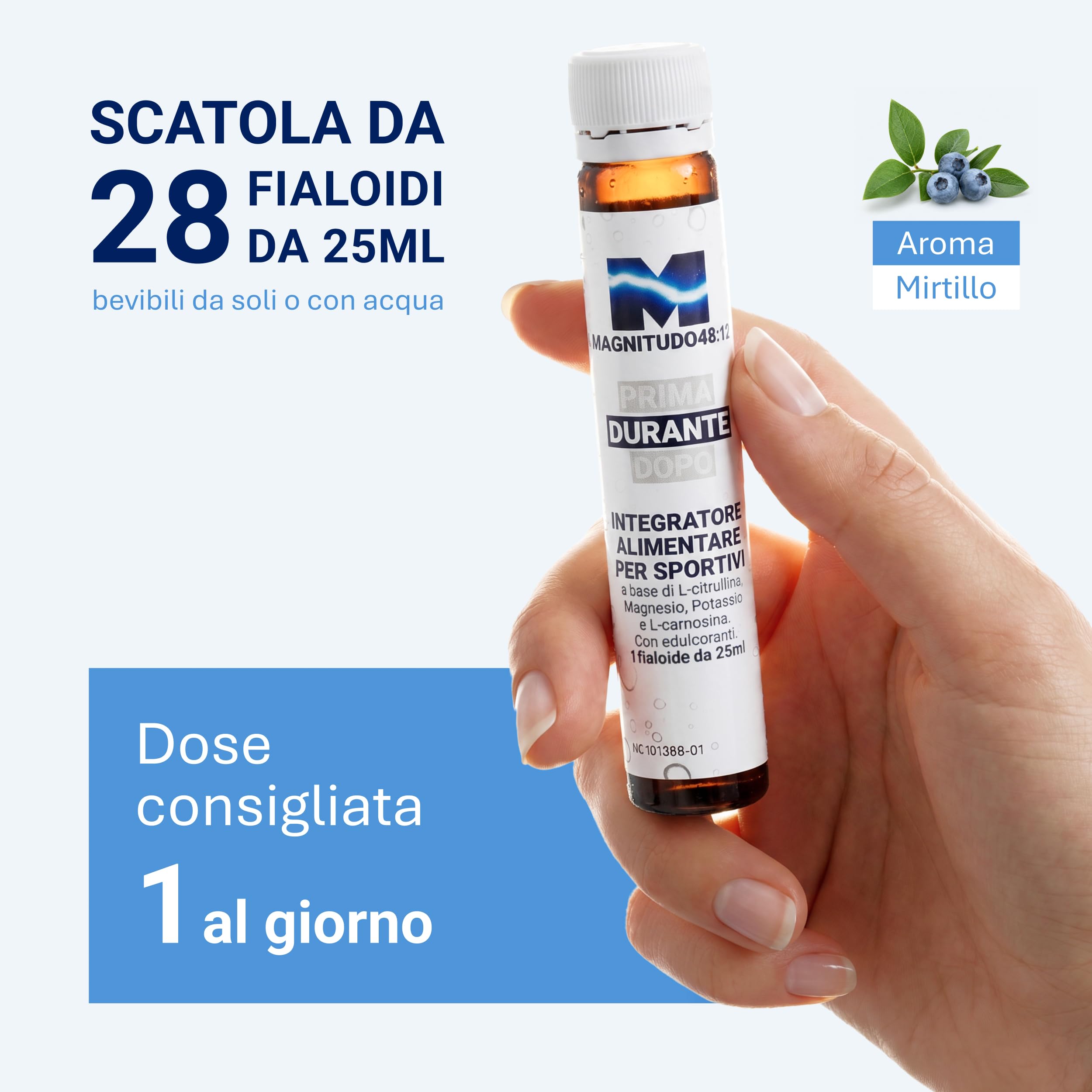 ROUGJ - Magnitudo 48.12 DURANTE - Integratore per Attività Sportiva in Fialoidi da 25ml Pensati per Supportare l’Idratazione e la Continuità Durante l’Allenamento con Formulazione Mirata in 28 Fiale