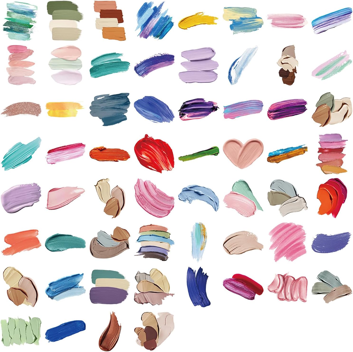 60Pcs Cute Palette Shapped Stickers Pack for Scrapbook Transparent PET Aesthetics Stickers for Water Bottles Laptop Notebook Phone,Waterproof Decals Gifts for Teens Adults DIY Craft image 2