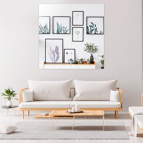 Miniatura 5 de ZENY Espejo de pared de longitud completa, 14 pulgadas x 4 piezas, espejo de vidrio sin marco, espejo de cuerpo completo para dormitorio, baño, sala