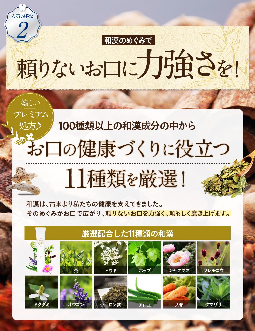 Amazon.co.jp: 和漢爽快〈 医薬部外品 〉歯磨き粉 1本で4つの予防 [ 歯