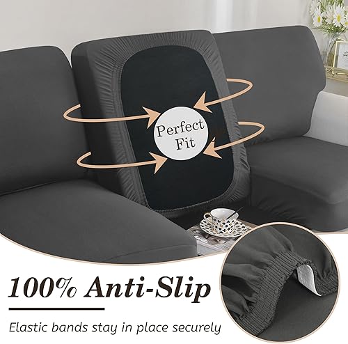 Miniatura 4 de Arfntevss Cojín elástico 100% impermeable para sofá, 6 piezas, fundas mágicas para sofá de 3 cojines, fundas de sofá ajustadas de varias piezas (3
