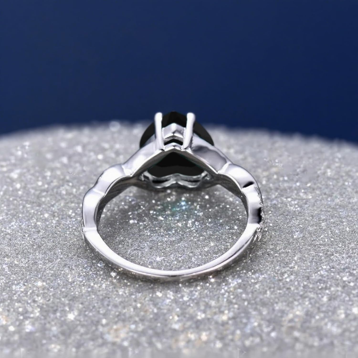 1 Carat Heart Shaped Gemstone Ring for Women, Custom 10K/14K/ 18K Solid Gold Bridal Birthstone Engagement Rings Infinity Art Deco Wedding Promise Band Jewelry Gifts for Her - Image 4