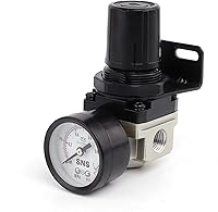 SNS AR2000-N02 Air Compressor Pressure Regulator 1/4 NPT Female 0-150 PSI w/ Gauge & Bracket - Adjustable Aluminum Alloy