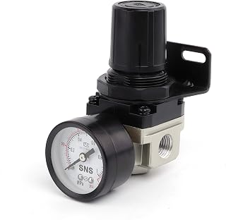 SNS AR2000-N02 Air Compressor Pressure Regulator 1/4 NPT Female 0-150 PSI w/ Gauge & Bracket - Adjustable Aluminum Alloy