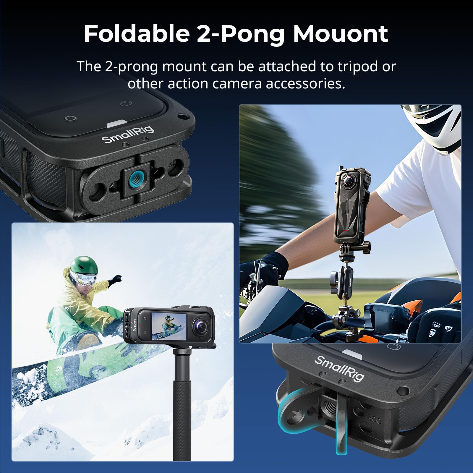 SMALLRIG Cage für Insta360 x5, Robuste Schutzhülle aus Aluminiumlegierung für Insta360 x5 mit Schnellverschluss, Integrierten Cold Shoe-Halterungen, mit Silikon-Objektivschutzkappe – 5195