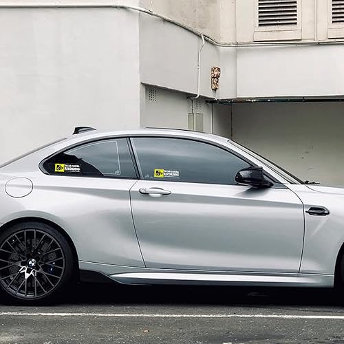 Miniatura 4 de 4 calcomanías de grabación de audio y video para ventana de automóvil, calcomanías de grabación de cámara de automóvil para viajes compartidos,