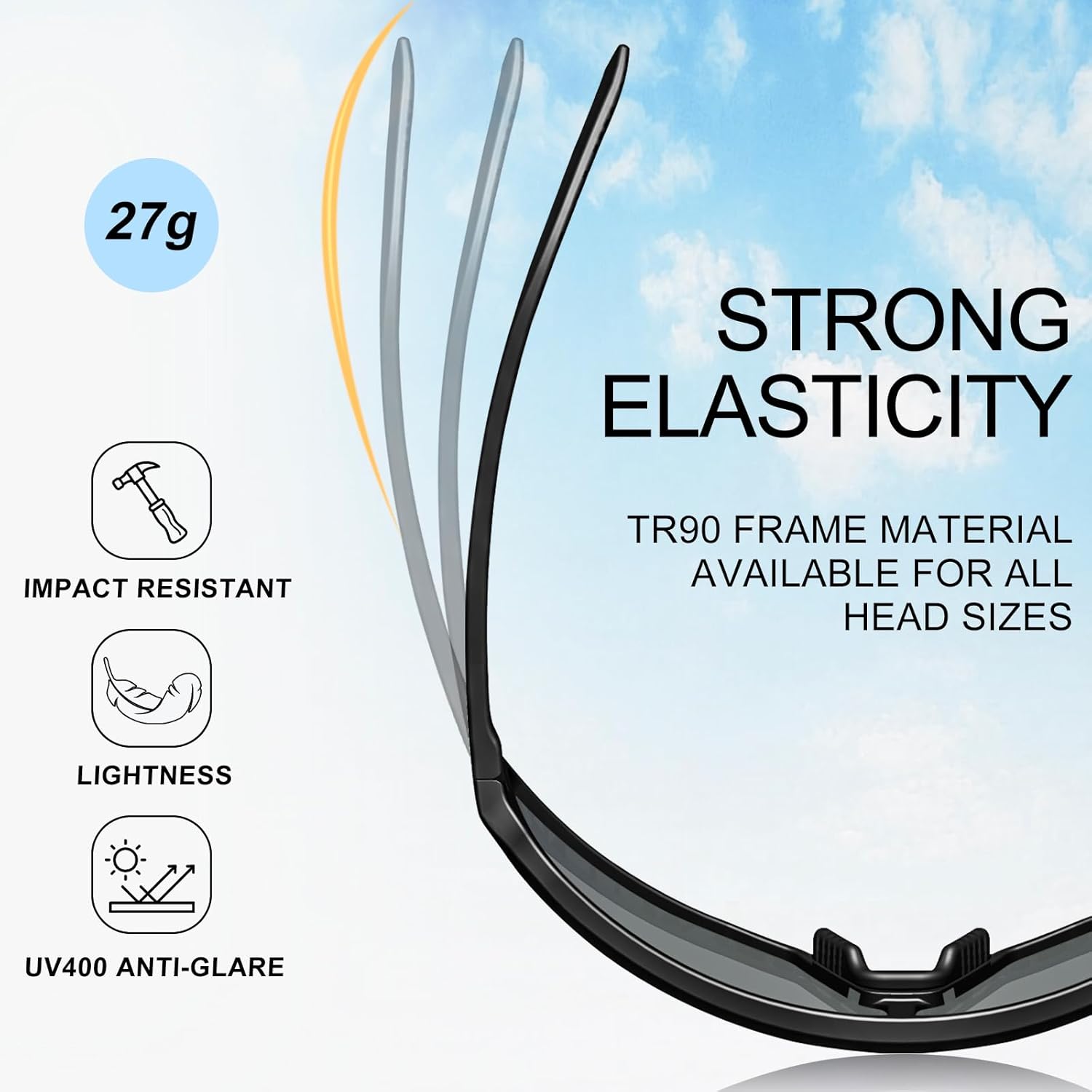 Polarized Cycling Glasses Sports Sunglasses for Men Women UV400 Protection MTB Fishing Running Baseball Glasses - Image 4