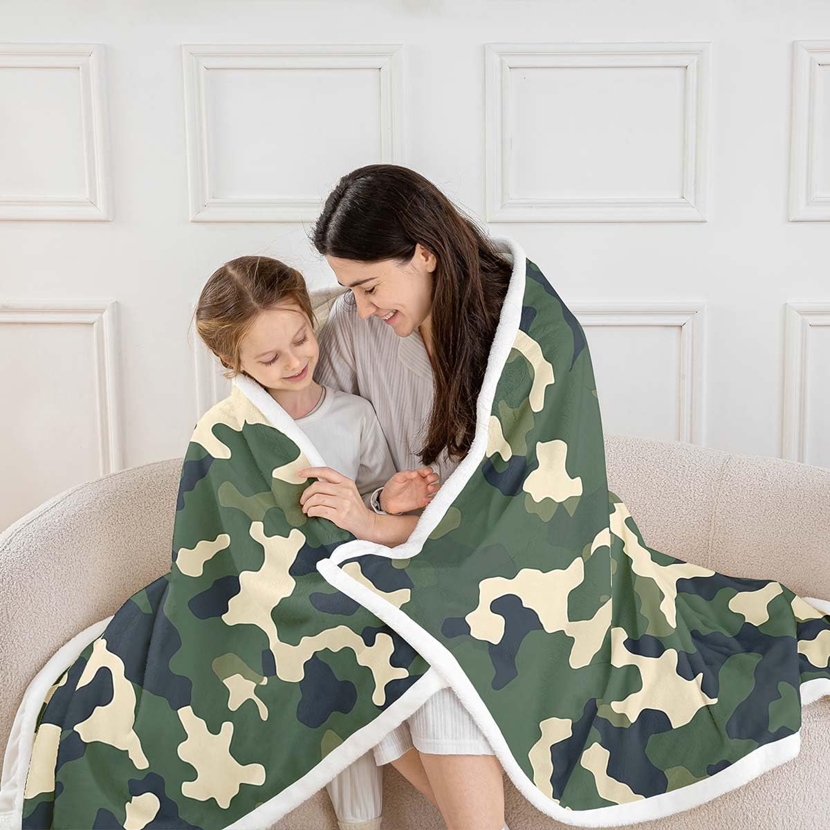 Homemissing Camouflage Fleece Throw Blanket 40x50Inch For Sofa Bed Couch Boys Kids Adult Teens Camo Plush Blanket Military Style Room Decor - Image 3