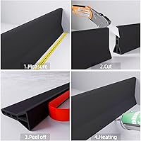 Vista 4 de Raycity Umbral de ducha alto de 3" con presa de agua de 59 pulgadas, protector plegable contra salpicaduras de agua de ducha para umbral de ducha