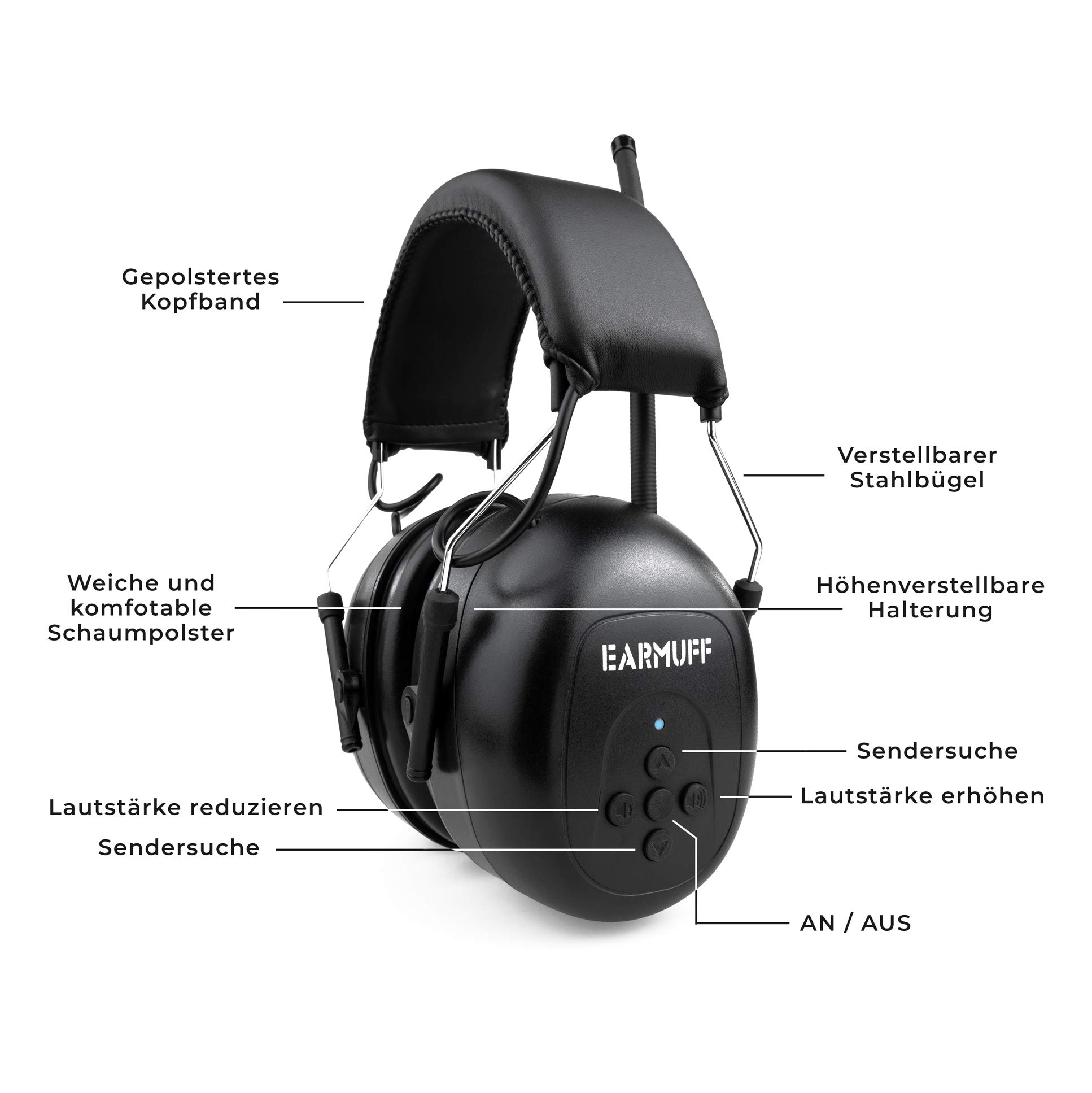 EARMUFF 78218 Protezione dell'Udito, Nero, 20x14x9cm Unisex-Adulto