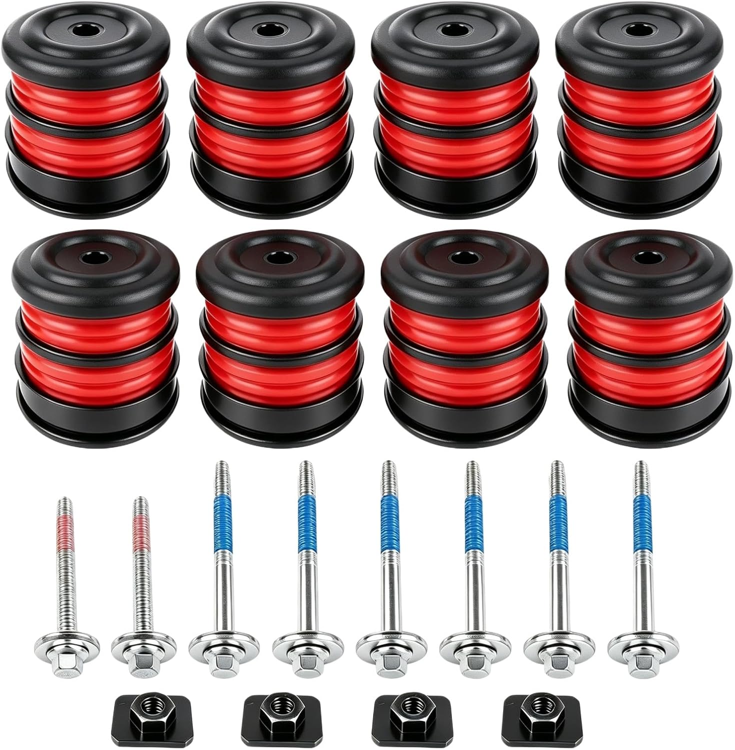 8Pcs Red Silicone Body Mount Bushings & Cushion Bolts Kit Replacement for 2008-2016 Ford F-250 F-350 Super Duty Crew Cab 2WD 4WD, Frame to Body Cab Mount Assembly Replacement Kit Mixizap