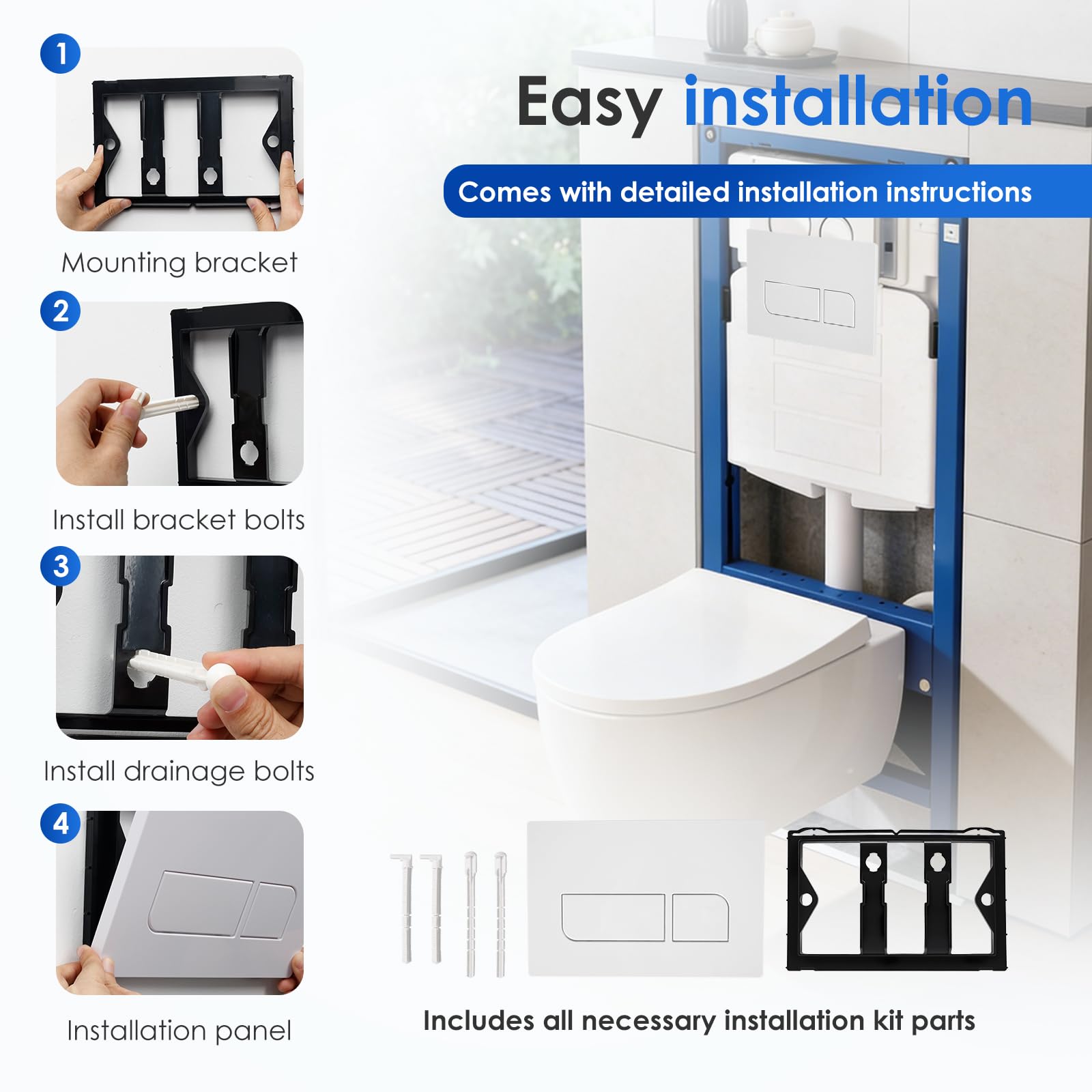 Plaque de Commande WC Blanche Double Chasse, Plaque de déclenchement de Réservoir, Compatible Geberit Sigma et UP300 & UP320 pour Salle de Bain