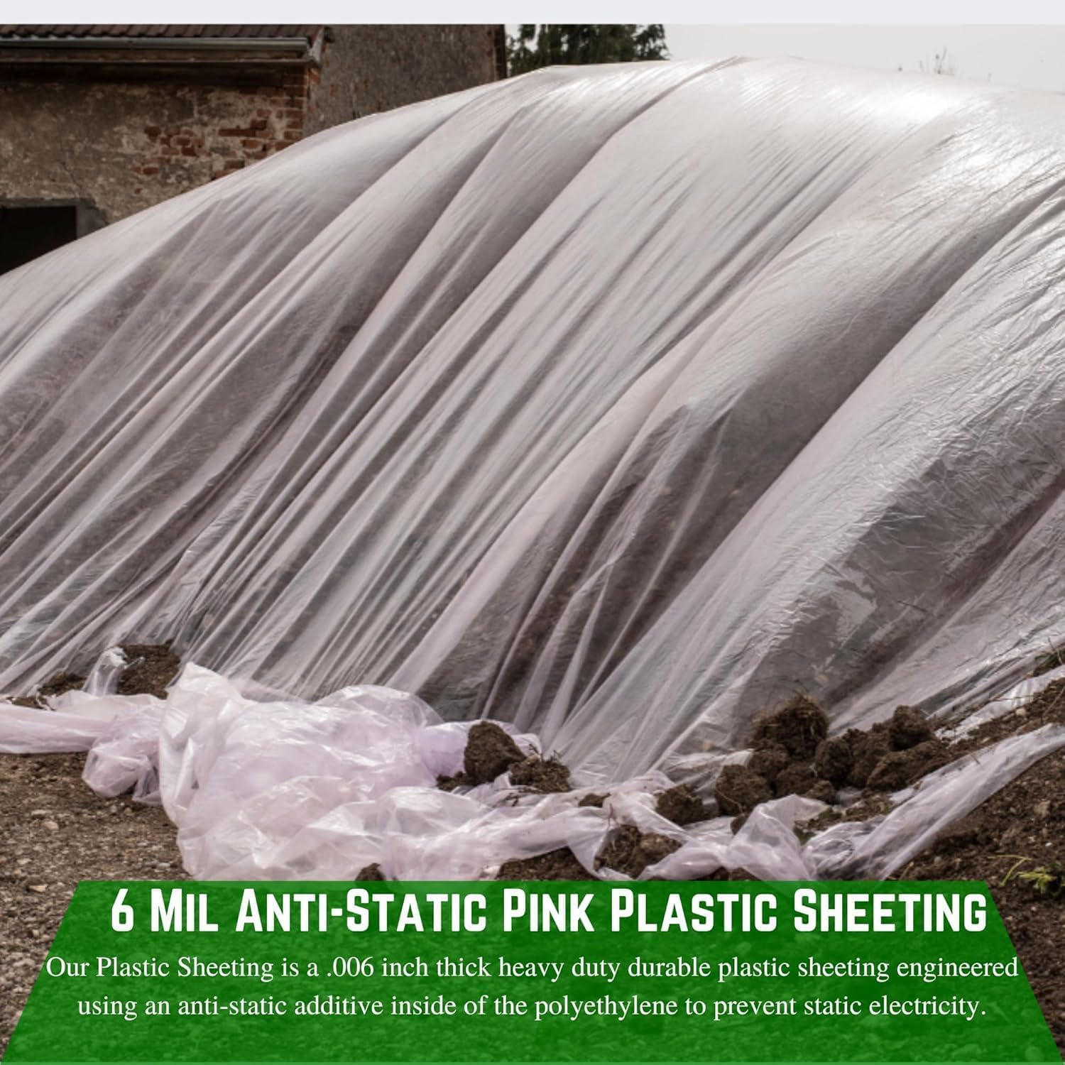 Farm Plastic Supply - Anti-Static Crawl Space Vapor Barrier - Anti-Static Poly Sheeting, Drop Cloth Vapor Barrier, Moisture Barrier, Plastic Sheeting, Dust Barrier, Multi-Purpose Poly (20' x 100)