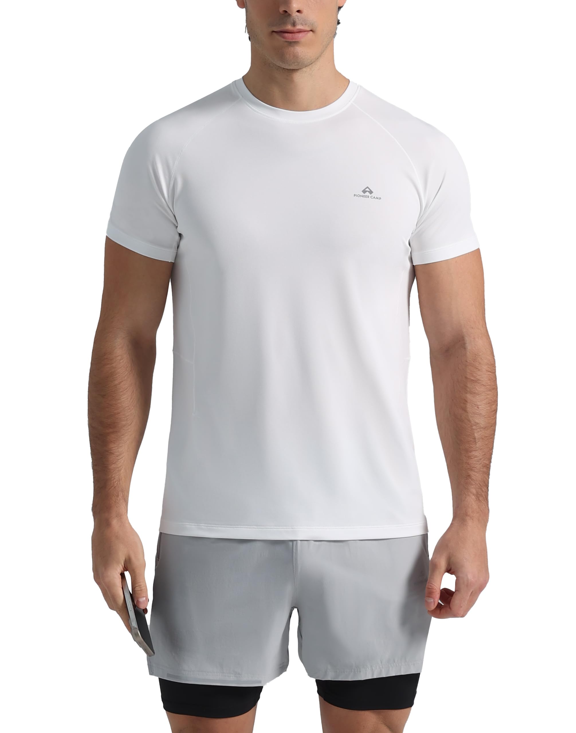 Pioneer Camp Mens Moisture Wicking Running Workout Shirt Performance Athletic T-Shirts UPF 50+ Short Sleeve Active Gym Tops