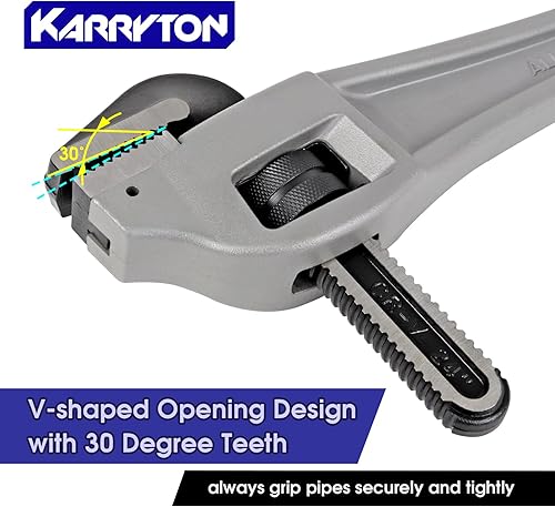 Miniatura 70 de Llave de tubo de aluminio de 10 pulgadas, 1-5/8 pulgadas/1.614 in ajustable Cr-Mo apertura de mandíbula llaves de fontanería de mango recto