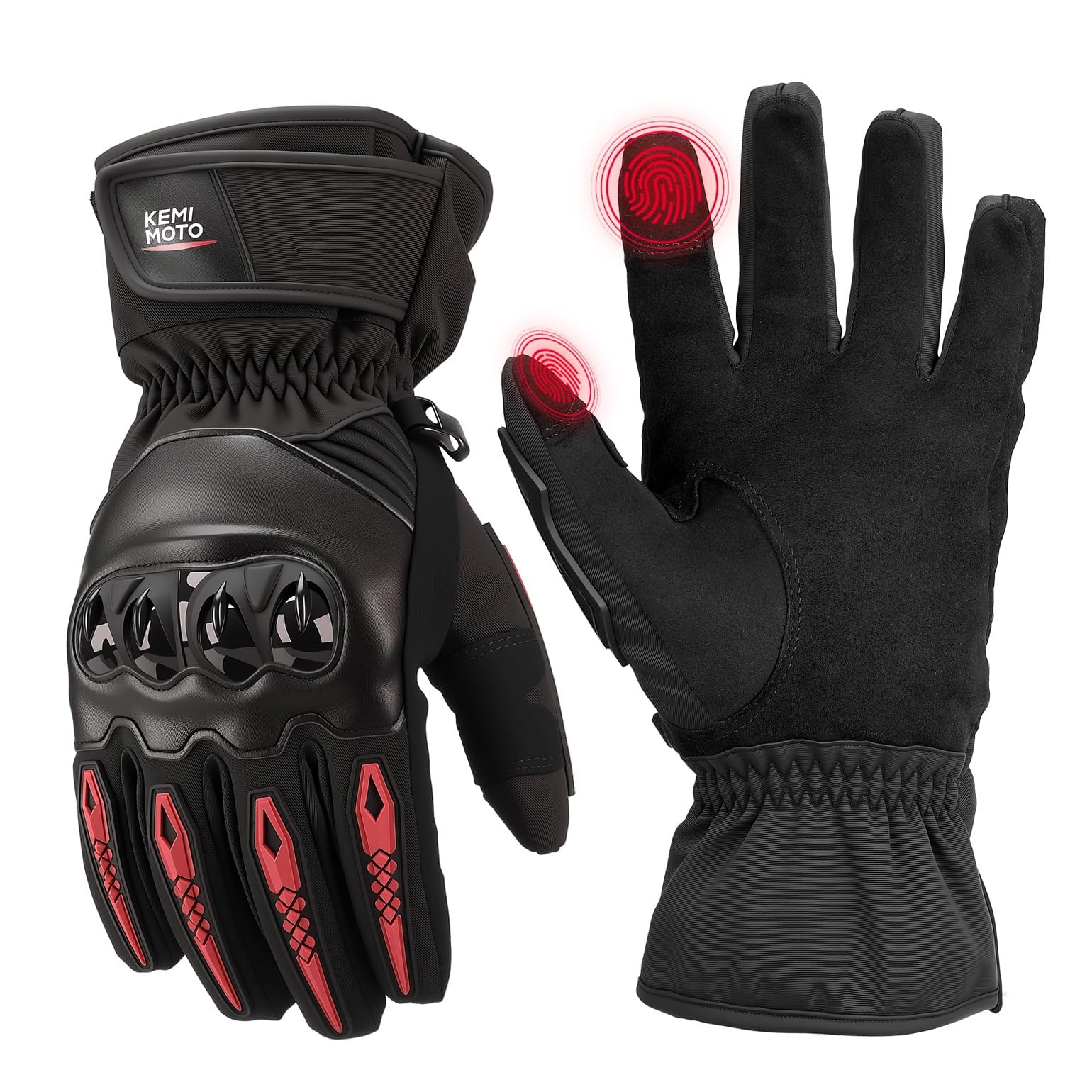 KEMIMOTO Winter Warm Motorcycle Gloves Waterproof