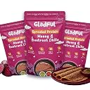 Gladful Sprouted Lentils & Millets Instant Beetroot Chilla Dosa Mix, No Maida, No Palm Oil, High Protein, Less Carb Gluten Free, 200 G (Pack Of 3) gallery image