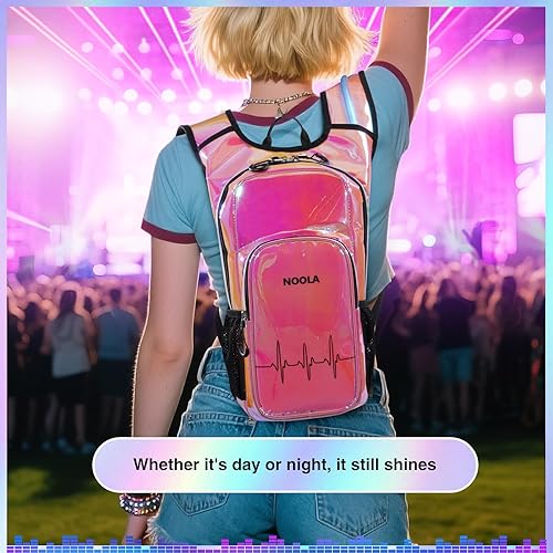 Miniatura 8 de NOOLA Mochila de hidratación rave, mochila de agua con vejiga de agua de 2 L, accesorios esenciales para festivales para mujeres y hombres