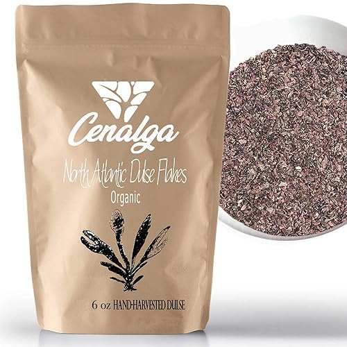 Cenalga - Escamas dulces irlandesas certificadas orgánicas Evitar plástico 6 oz 170 g bolsa Algas del Atlántico Norte Puro Sin OMG Sin grasa